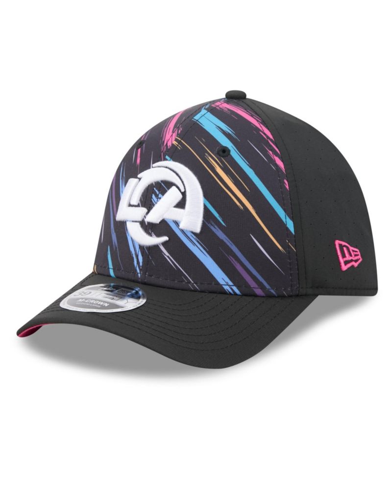 Men's Black Los Angeles Rams 2026 NFL Cruical Catch 39THIRTY M-Crown Stretch Hat