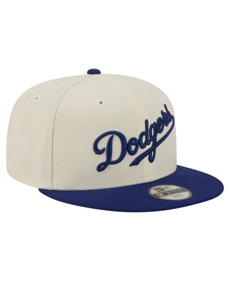 Big Boys and Girls White Los Angeles Dodgers Two-Tone 9FIFTY Snapback Hat