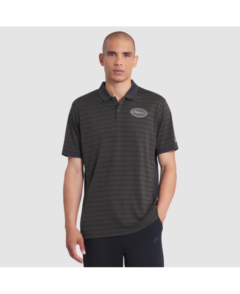 Men's Gotham Green New York Jets 2025 Rivalries Collection Sideline Victory Striped Dri-FIT Polo Shirt