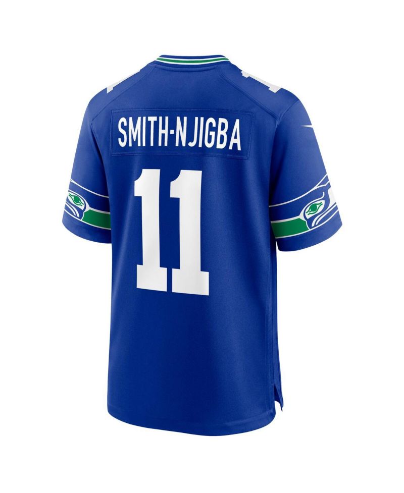 Men's Jaxon Smith-Njigba Royal Seattle Seahawks Throwback Player Game Jersey