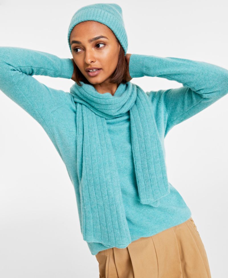 100% Cashmere Cuffed Beanie