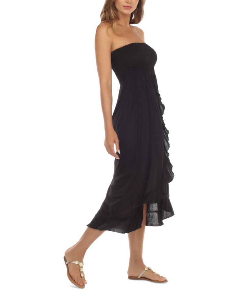 Women's Strapless High-Low Dress Cover-Up