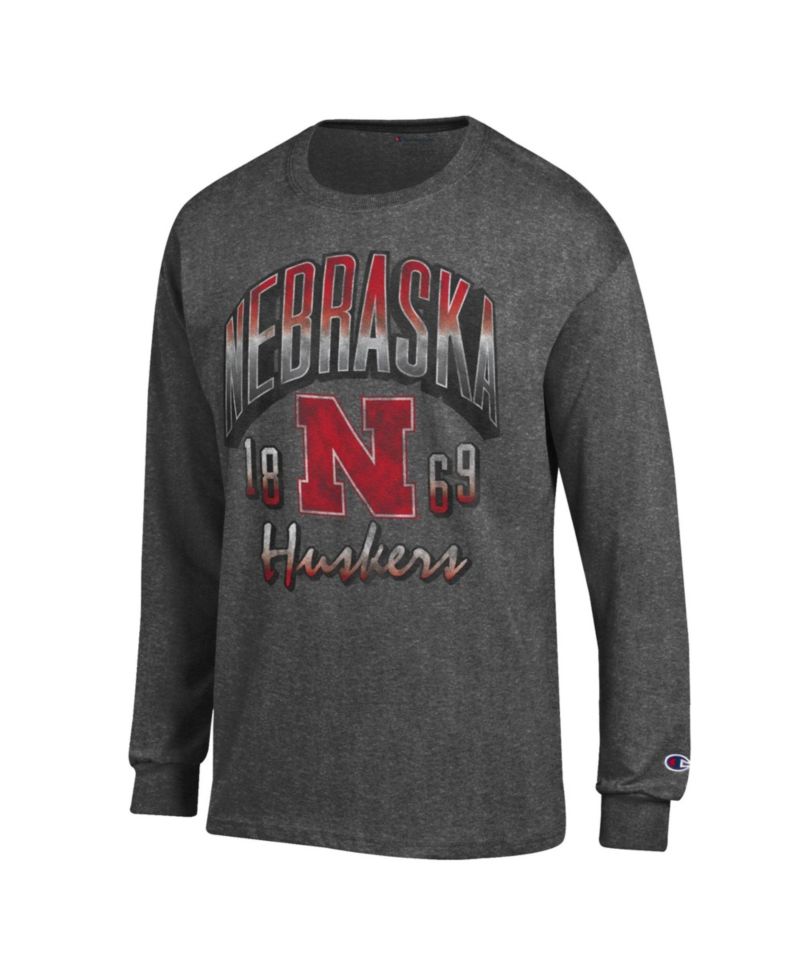 Men's Nebraska Huskers Distressed Graphic Classic-Fit Bold Long-Sleeve T-Shirt