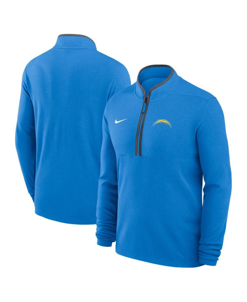 Men's Powder Blue Los Angeles Chargers Lightweight Victory Dri-FIT Half-Zip Pullover Hoodie