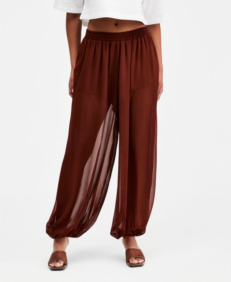 Women's High-Rise Sheer Balloon Pants