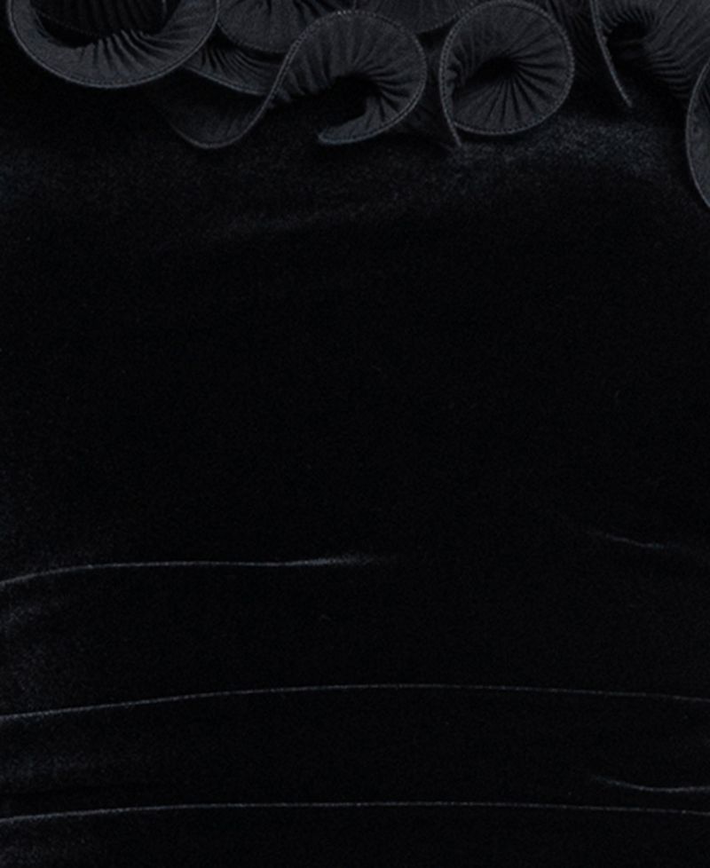 Women's Off-the-Shoulder Velvet Ruffled Gown