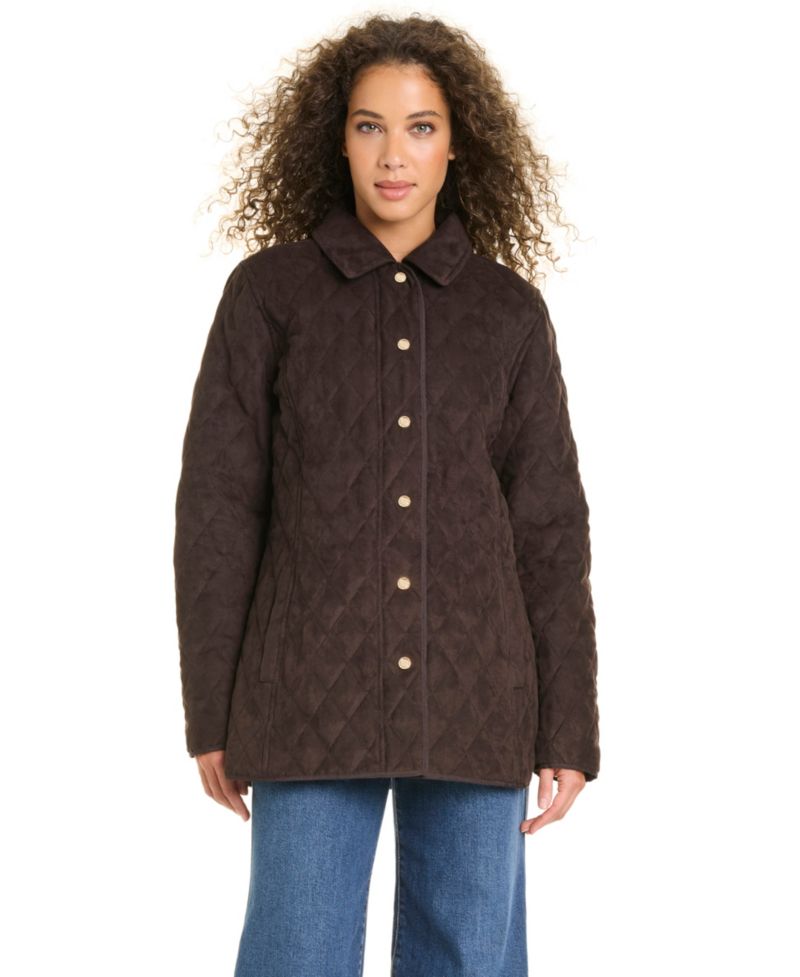 Women's Faux Sude Quilted Coat