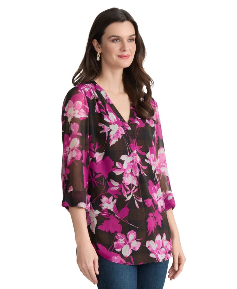 Women's Printed V-Neck Top