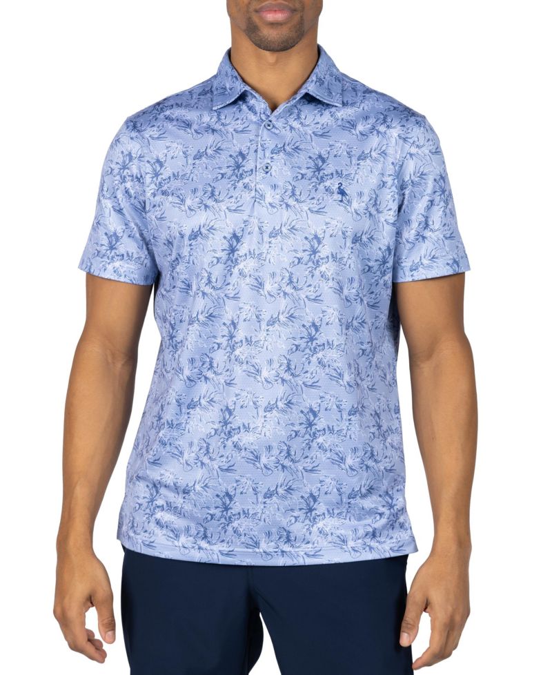 Men's Vintage Tropical Printed Mesh Performance Polo