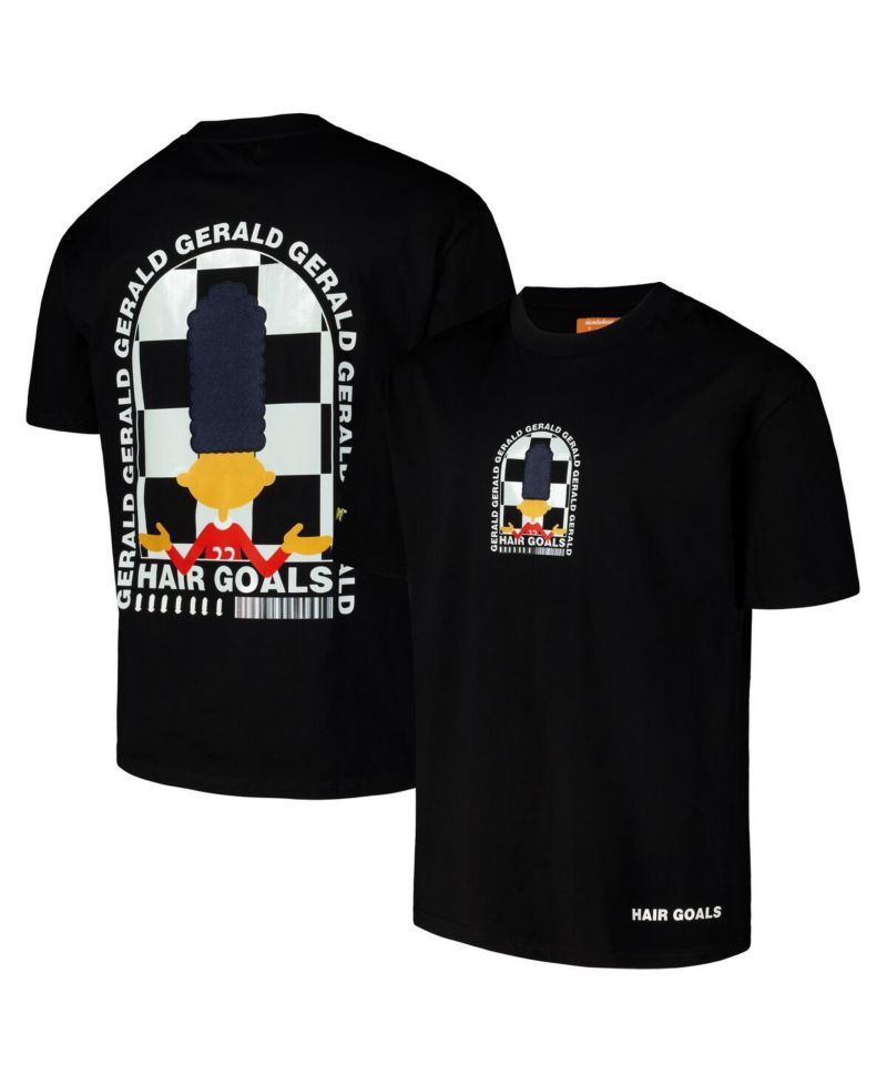 Men's Black Hey Arnold Gerald Window Loose Fit T-Shirt