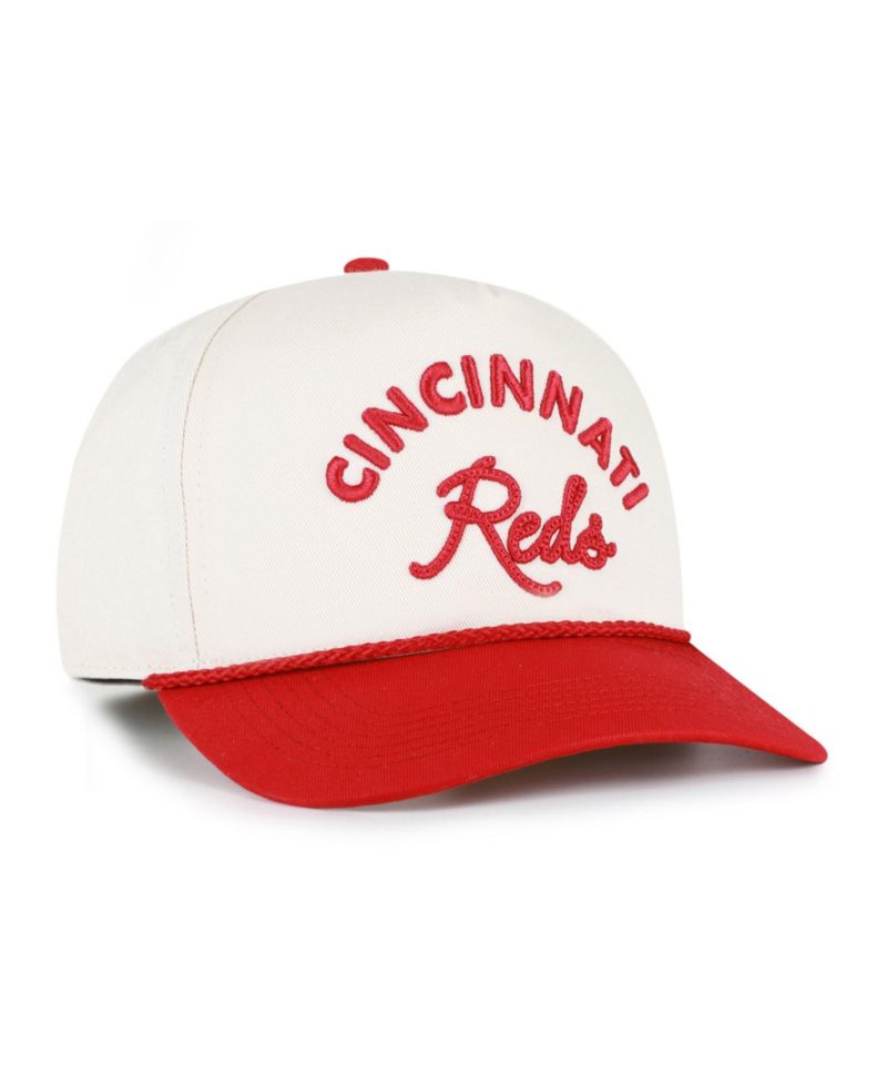 Men's Natural/Red Cincinnati Reds Rope Script Hitch Adjustable Hat