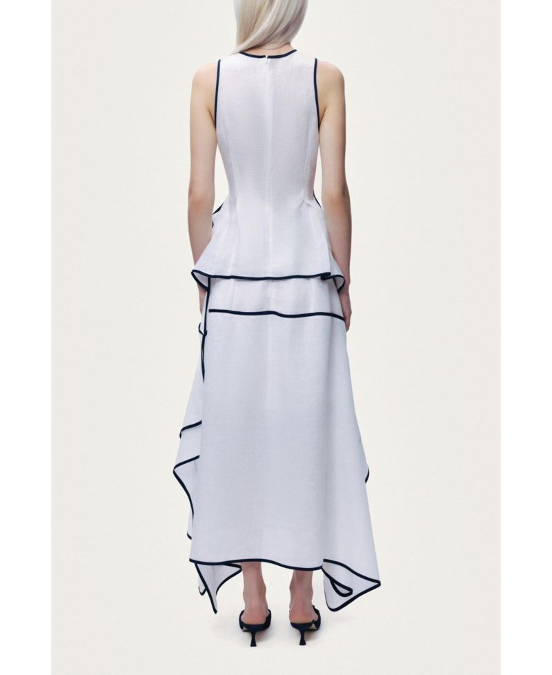 Women's Linen High-Waisted Asymmetric Hem Skirt