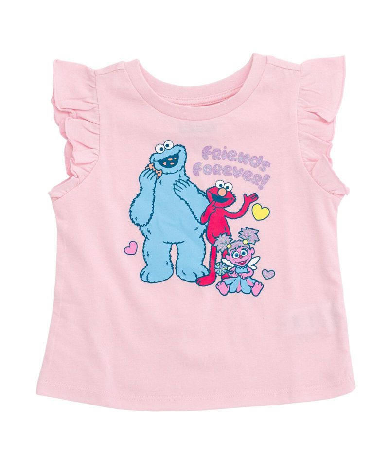 Little Girls' 5-8 T-Shirt 2-Piece and Satin Skirt Set