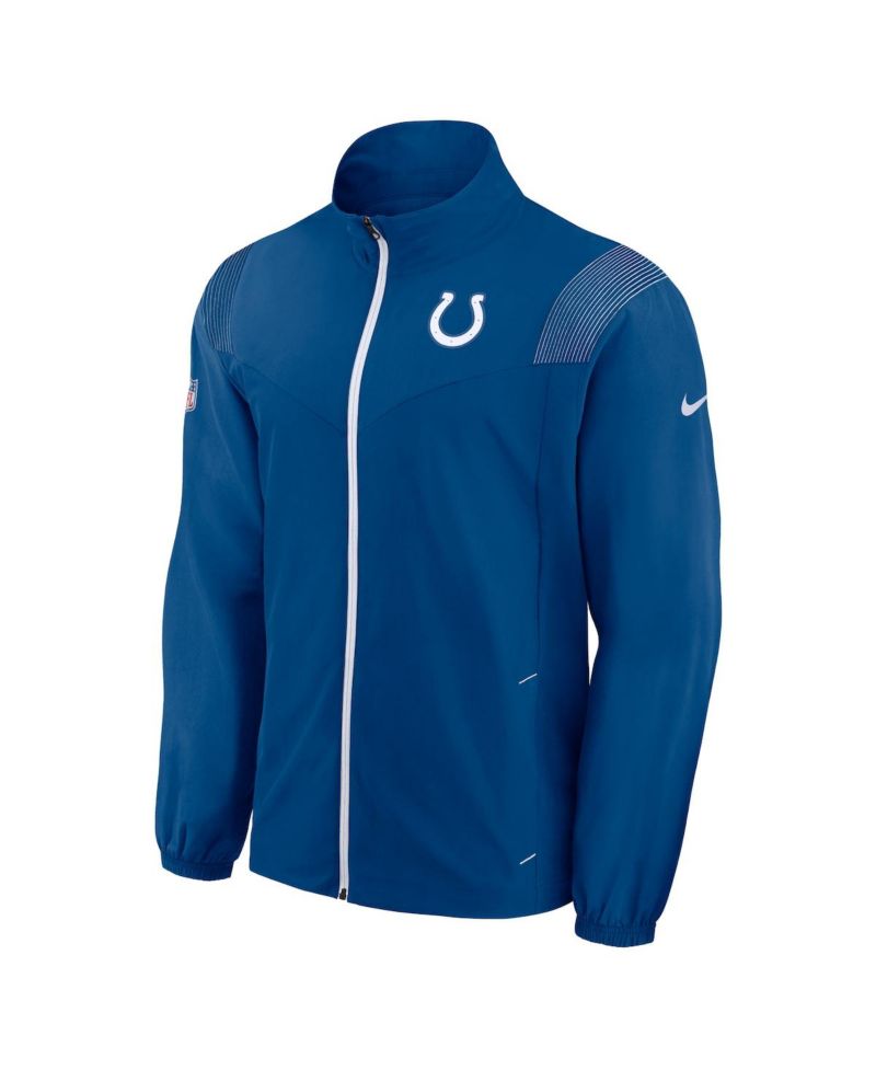 Men's Royal Indianapolis Colts Sideline Woven Logo Full-Zip Jacket