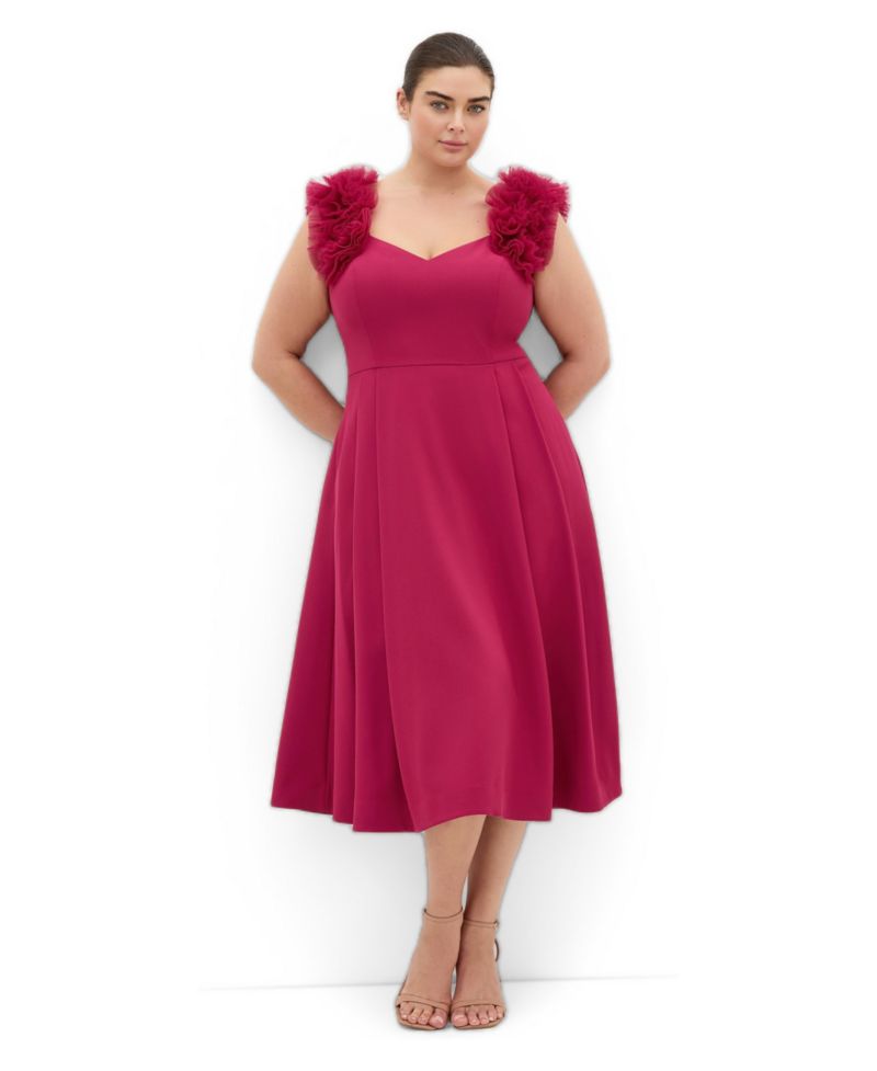 Women's Roselyn Ruffle Tulle Midi Dress