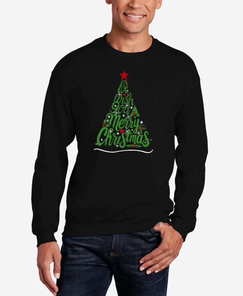 Men's We Wish You A Merry Christmas Word Art Crewneck Sweatshirt