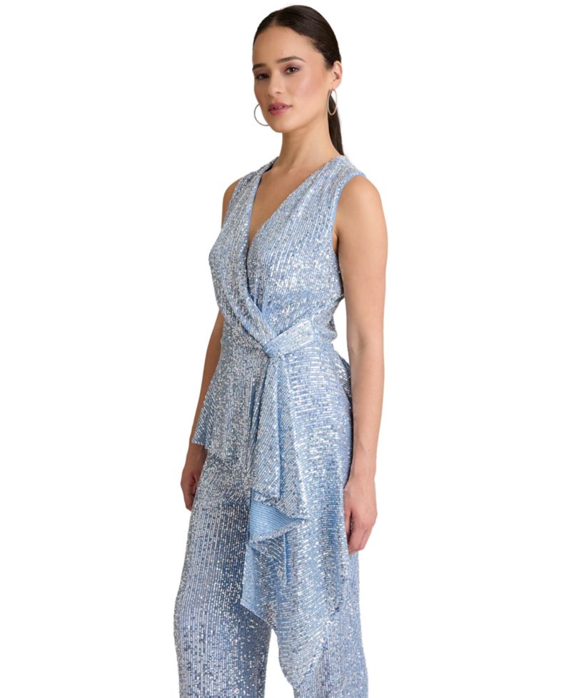 Women's V-Neck Sleeveless Sequin Top