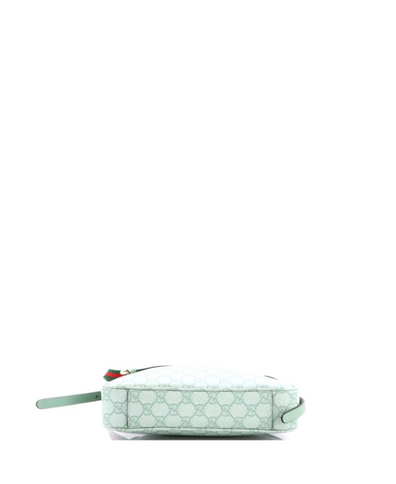 Small Emblem Shoulder Bag GG Coated Canvas with Leather