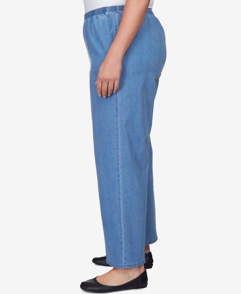 Plus Size Elastic Waist Average Length Denim Pant