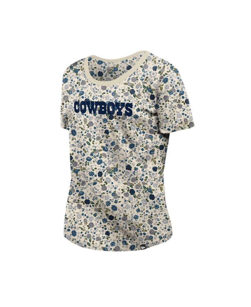Women's Cream Dallas Cowboys Glam Game Floral T-Shirt