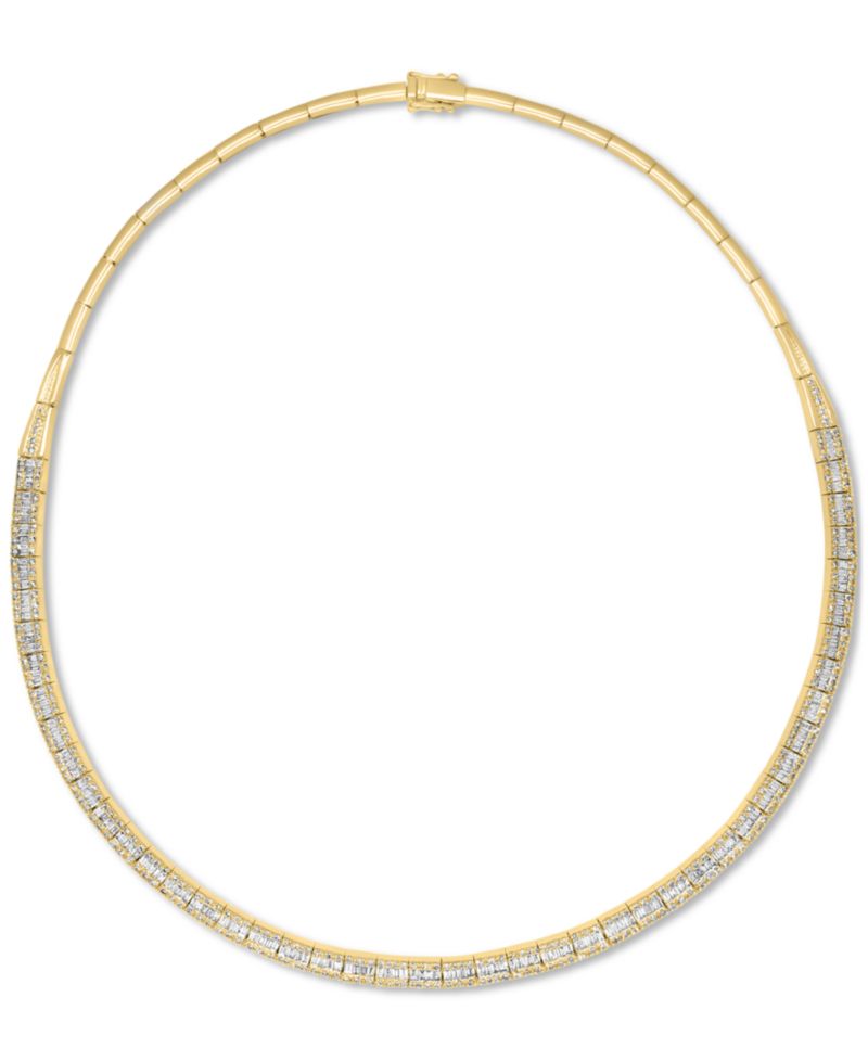 EFFY® Diamond Round & Baguette 17" Collar Necklace (4 ct. t.w.) in 14k Gold (also available in White Gold)