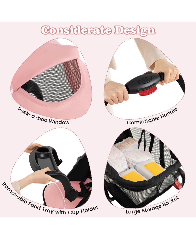 / Foldable, Lightweight, Travel-friendly, 5-Point Safety System / Toddler Stroller