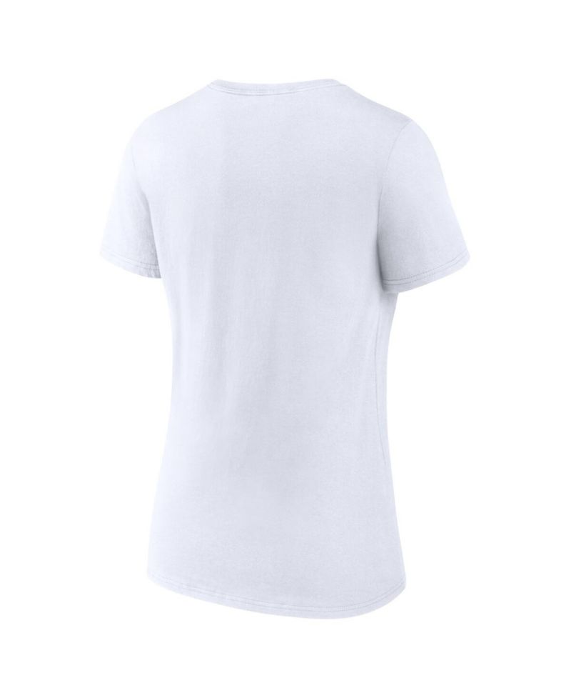 Women's White New York Rangers 2024 Hockey Fights Cancer V-Neck T-Shirt