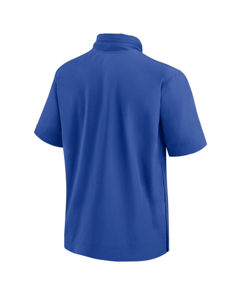 Men's Royal Kentucky Wildcats 2024 Sideline Coach Short Sleeve Half-Zip Hoodie Jacket