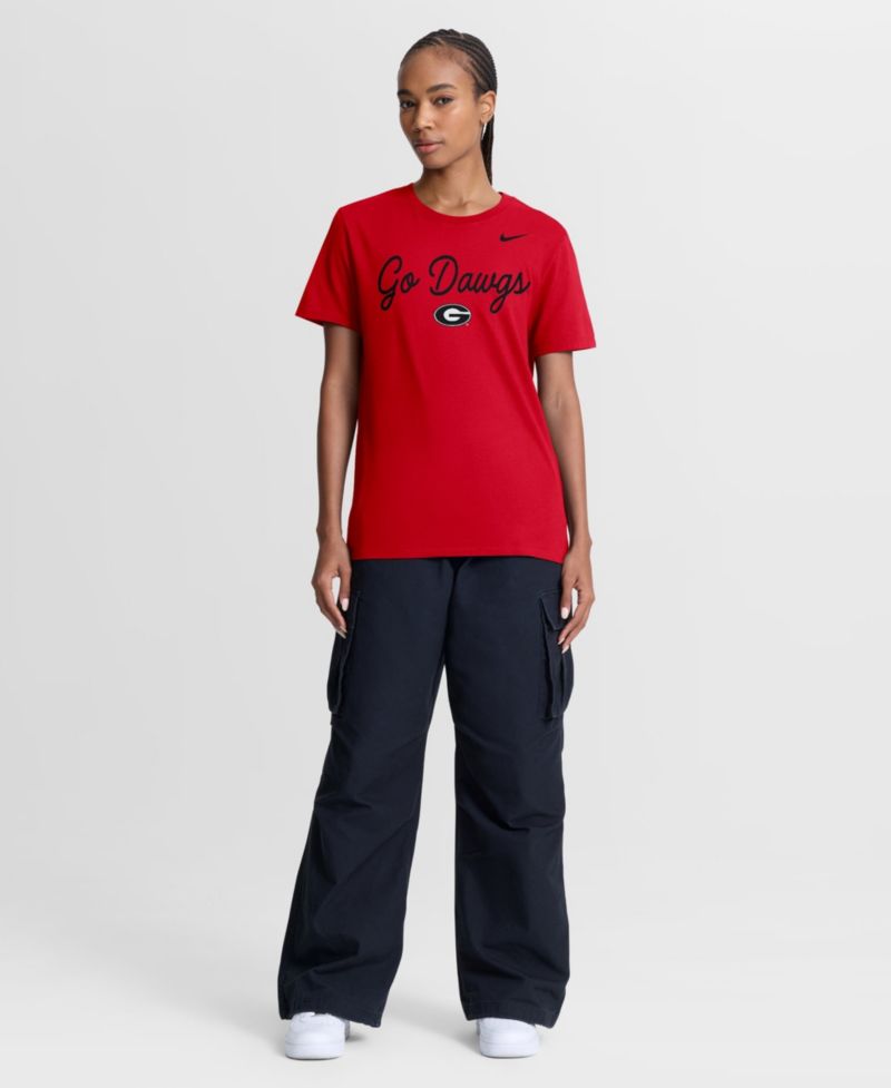 Women's Red Georgia Bulldogs Script Mantra Logo T-Shirt