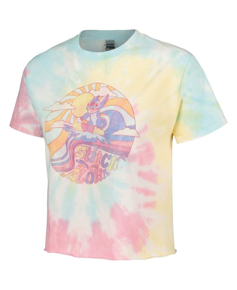 Unisex Blue Lilo and Stitch Stitch Colorful Tie-Dye T-Shirt