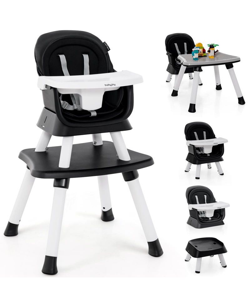 8-in-1 Convertible Baby High Chair with Adjustable Removable Tray