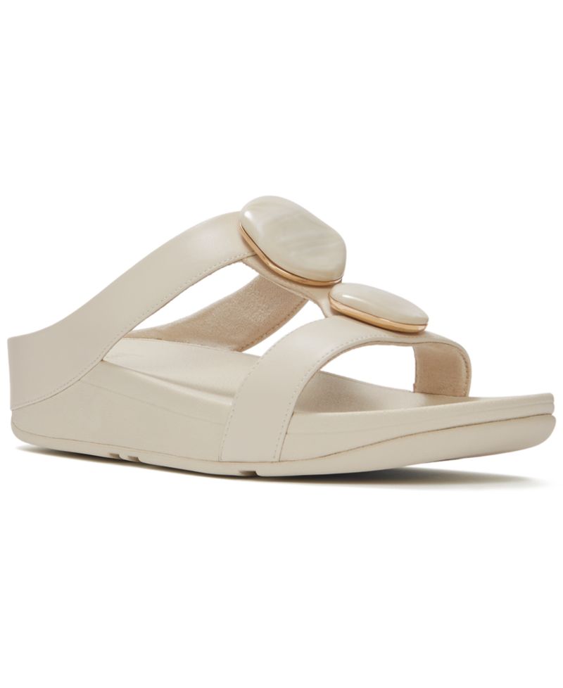Women's Fino Marbled-Stone H-Bar Slides Sandals