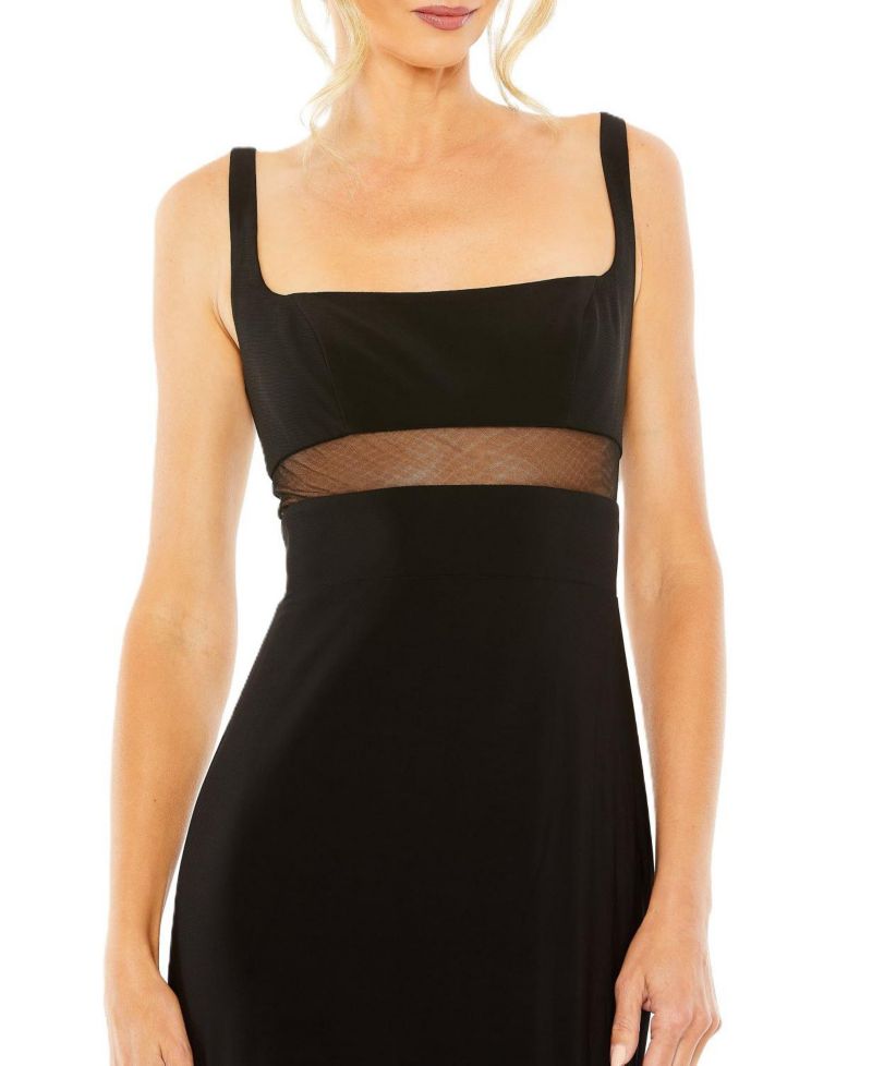 Women's Ieena Sheer Mesh Panel Sheer Detail Column Gown