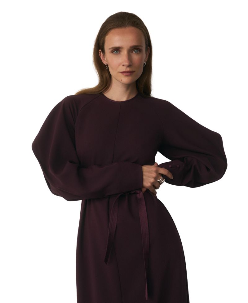 Women's Asti Long-Sleeve Puff-Sleeve Midi Dress