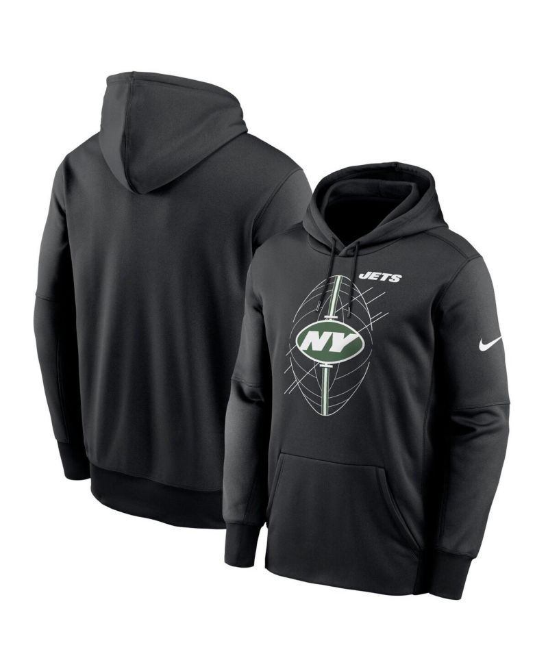 Men's Black New York Jets Performance Fleece Pullover Hoodie