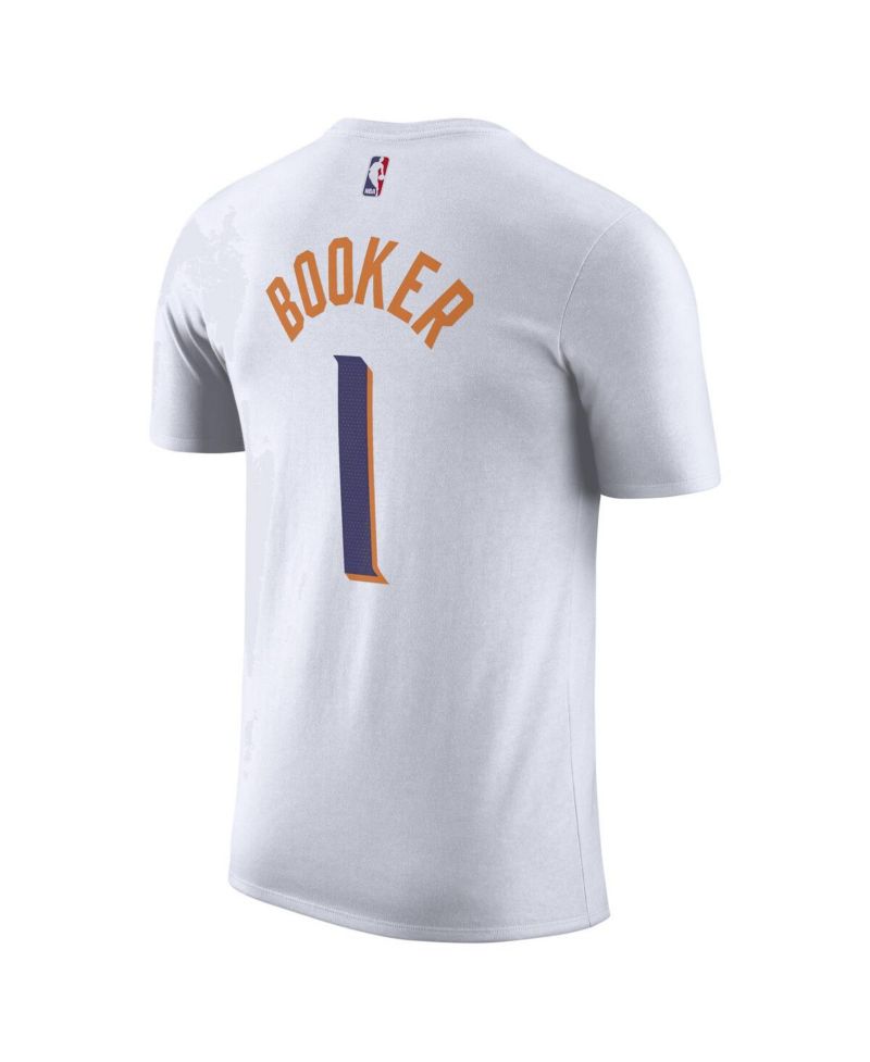 Men's Devin Booker White Phoenix Suns 2023/24 Association Name & Number T-Shirt
