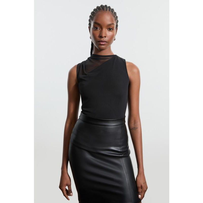 Women's Ludlow One-Shoulder Draped Mesh-Layer Jersey Top