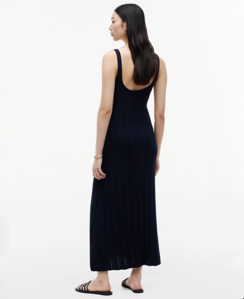 Women's Cotton Cable Pointelle Maxi Dress