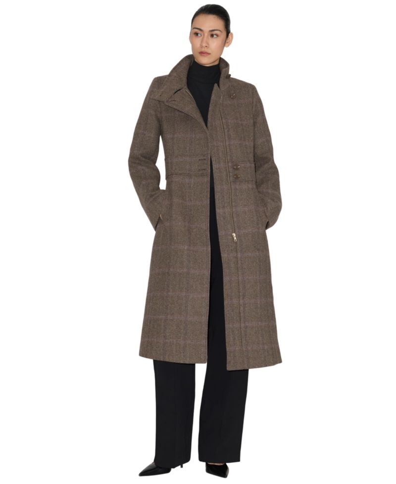Women's Suzan-Hc Wool-Blend Herringbone Plaid Coat
