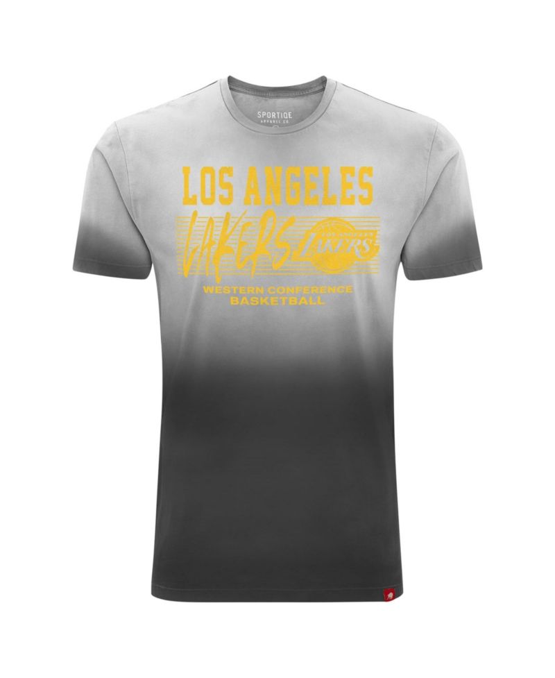 Men's and Women's Black Los Angeles Lakers Bingham Sun-Fade T-Shirt