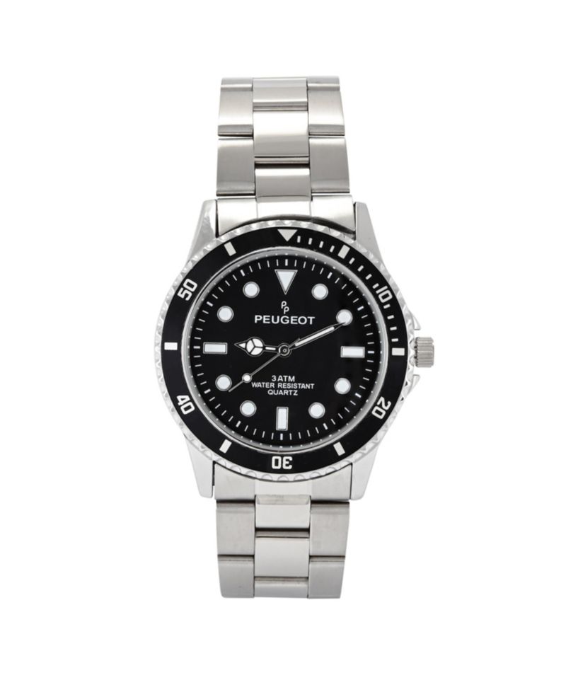 Men's 40mm Blue Dial Sport Bezel Stainless Steel Bracelet Watch