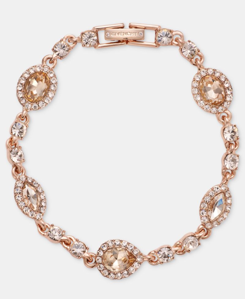 Glass Stone Statement Station Flex Bracelet
