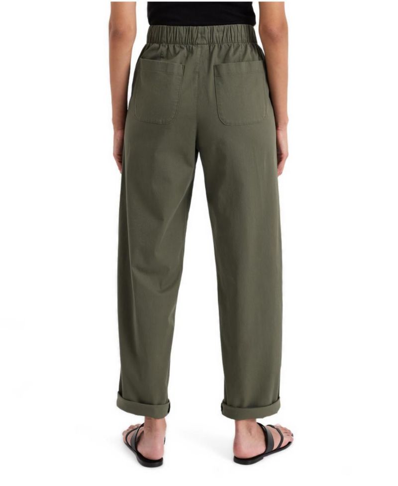 Women's Peached Twill Organic Cotton-Blend Pull-On Pants