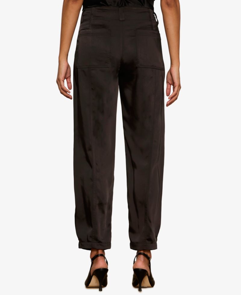 Women's Sphere Satin Straight Mid-Rise Pants