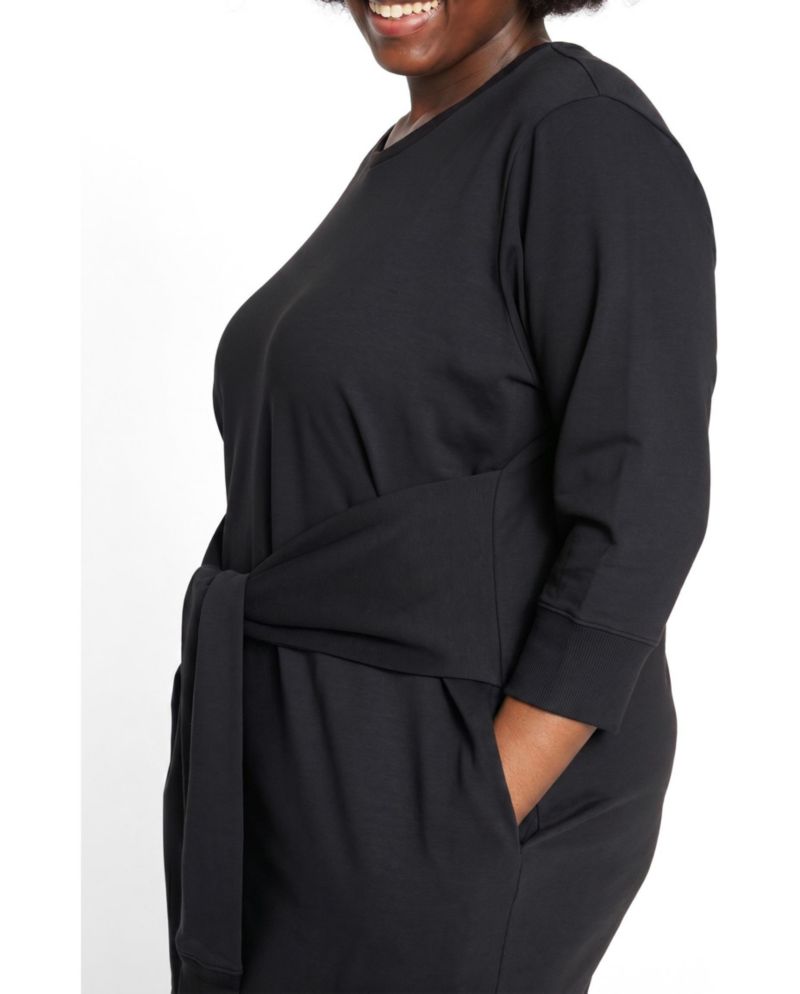 Plus Size Misa Tie Sweatshirt Dress