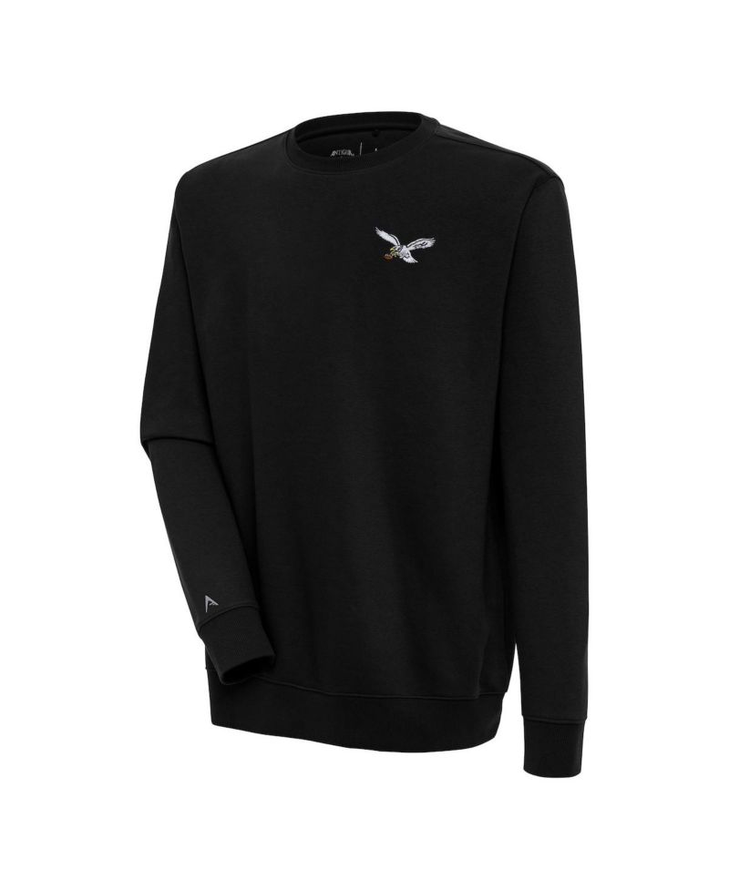 Men's Black Philadelphia Eagles Throwback Logo Victory Pullover Sweatshirt