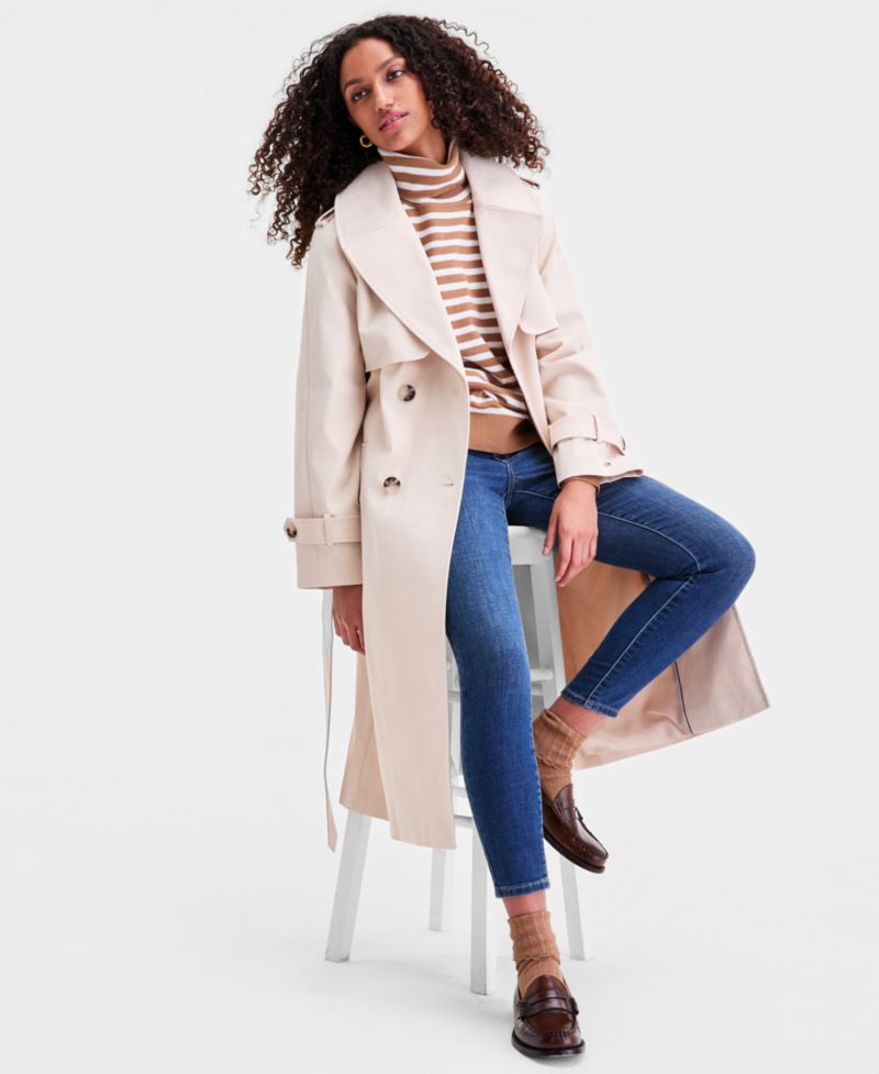 Women's Double-Breasted Belted Trench Coat