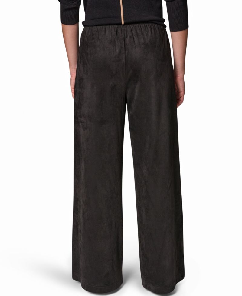 Women's Microsuede Wide-Leg Mid-Rise Pants