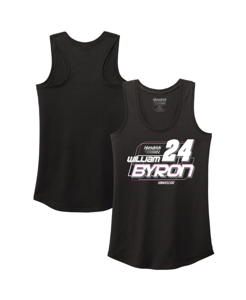 Women's Black William Byron Name & Number Racerback Tri-Blend Tank Top