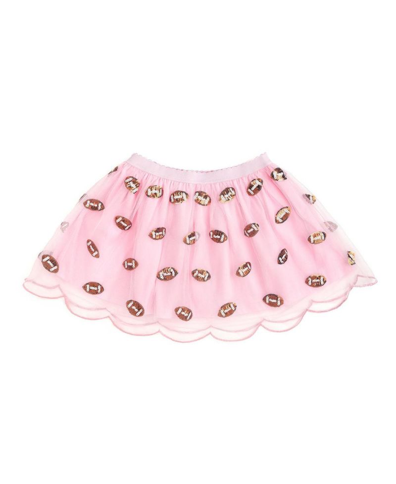 Big Girls (6-10) Mini Sequin Footballs Tutu Skirt